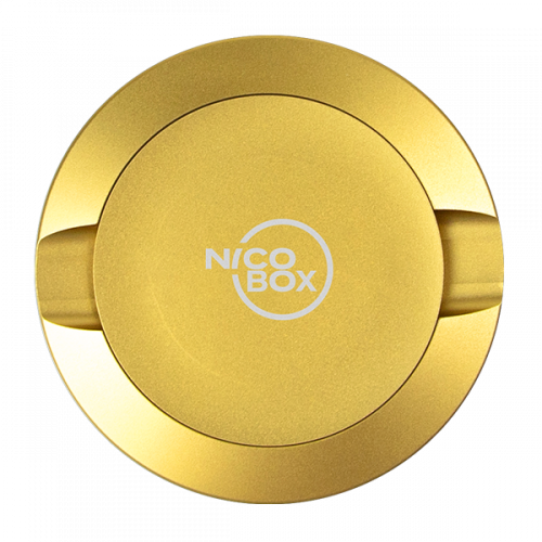 Boite de transport Nicobox pour nicotine pouches en aluminium Or Boite de transport Nicobox pour nicotine pouches en aluminium Or
