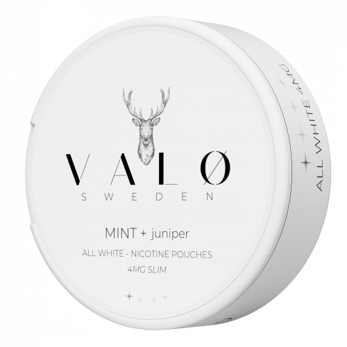 all white snus VALO Mint + Juniper light