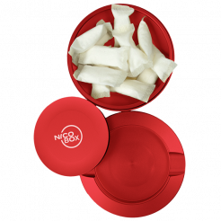 Boite de transport Nicobox pour nicotine pouches en aluminium rouge