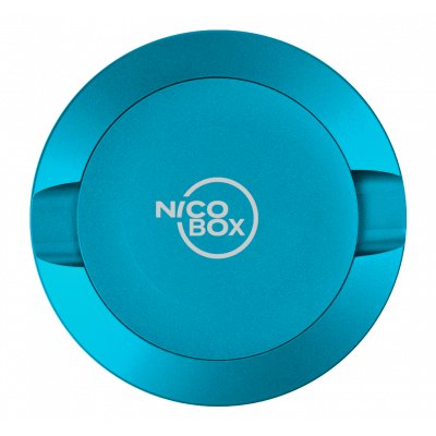 Boite de transport Nicobox pour nicotine pouches en aluminium Bleu