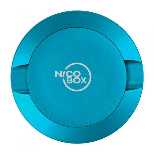 Nicobox transport box for nicotine pouches in aluminium Blue
