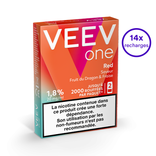 Pack VEEV ONE Fruit du dragon Fraise 14 recharges 9, 20 mg/mL