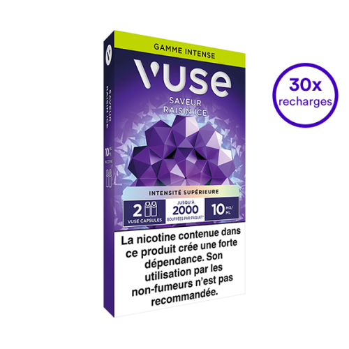 Pack VUSE Raisin Ice 30 recharges 10 mg/mL