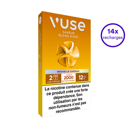 Pack VUSE Blend doré 14 recharges 12 mg/mL