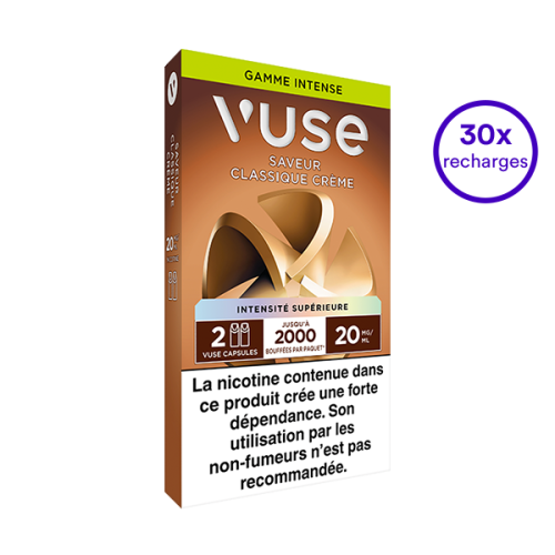 Pack VUSE Classique Crème 30 recharges 20 mg/mL