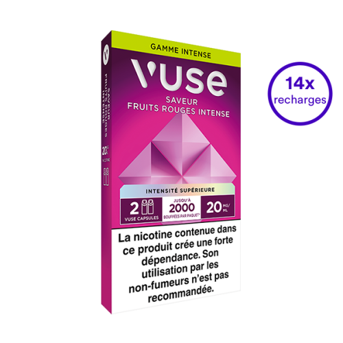 Pack VUSE Fruits rouges Intense 14 recharges 20 mg/mL