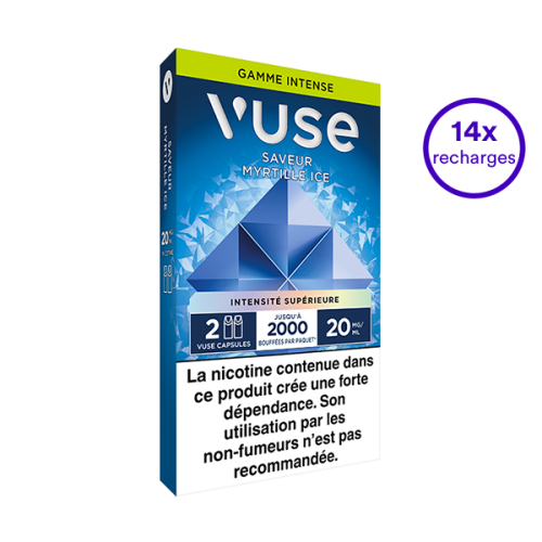 Pack VUSE Myrtille Ice 14 recharges 20 mg/mL