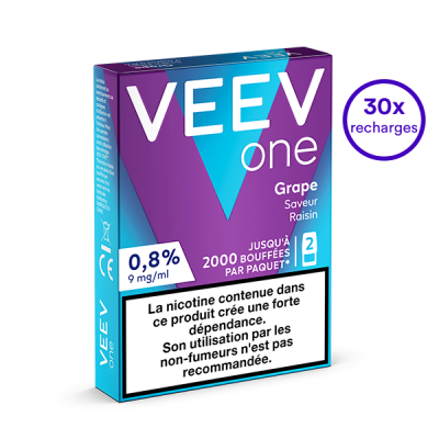 Pack VEEV ONE Raisin 30 recharges 9 mg/mL