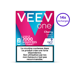 Pack VEEV ONE Cerise 14 recharges 9 mg/mL