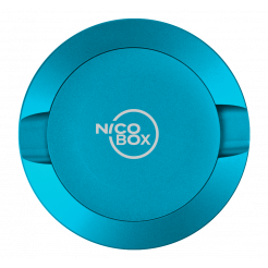 Nicobox Transportbox für Nikotinpouches aus Aluminium Blau