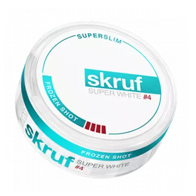 The best-selling pouch nicotine SKRUF 2022 :Frozen Shot Super Slim X-Strong