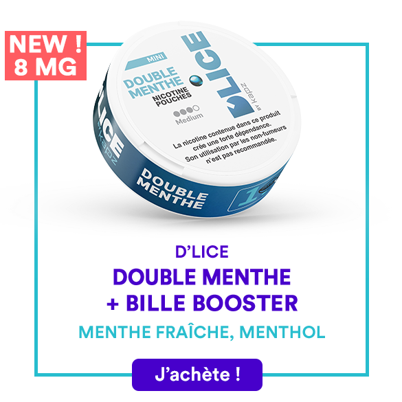 Nicotine pouches D'LICE Double Menthe Medium 8 mg