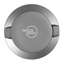 Nicobox transportboks for nikotinposer i aluminium